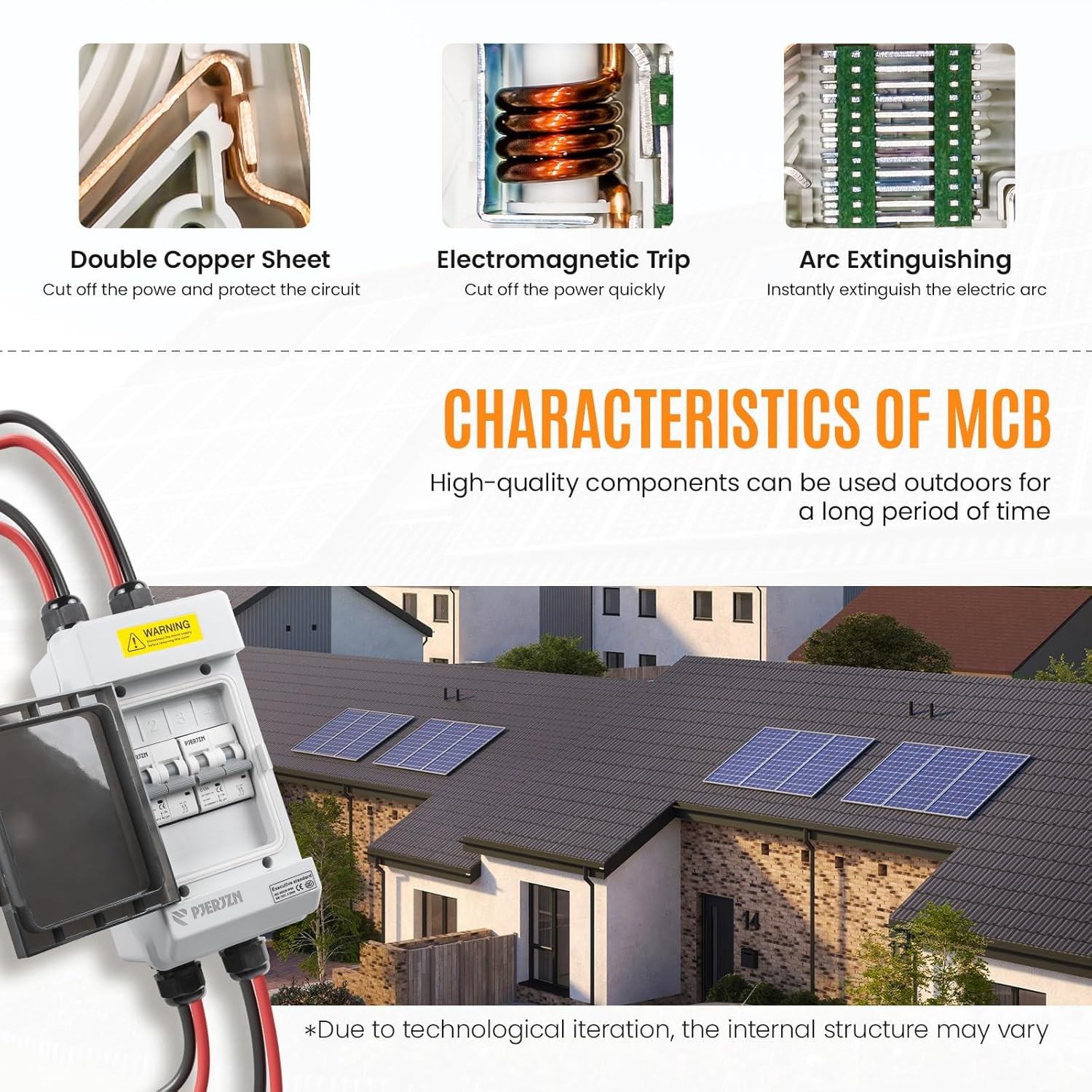 Solar Disconnect Switch 10A 400VDC PV Solar Panel Shut Off Switch Outdoor 2