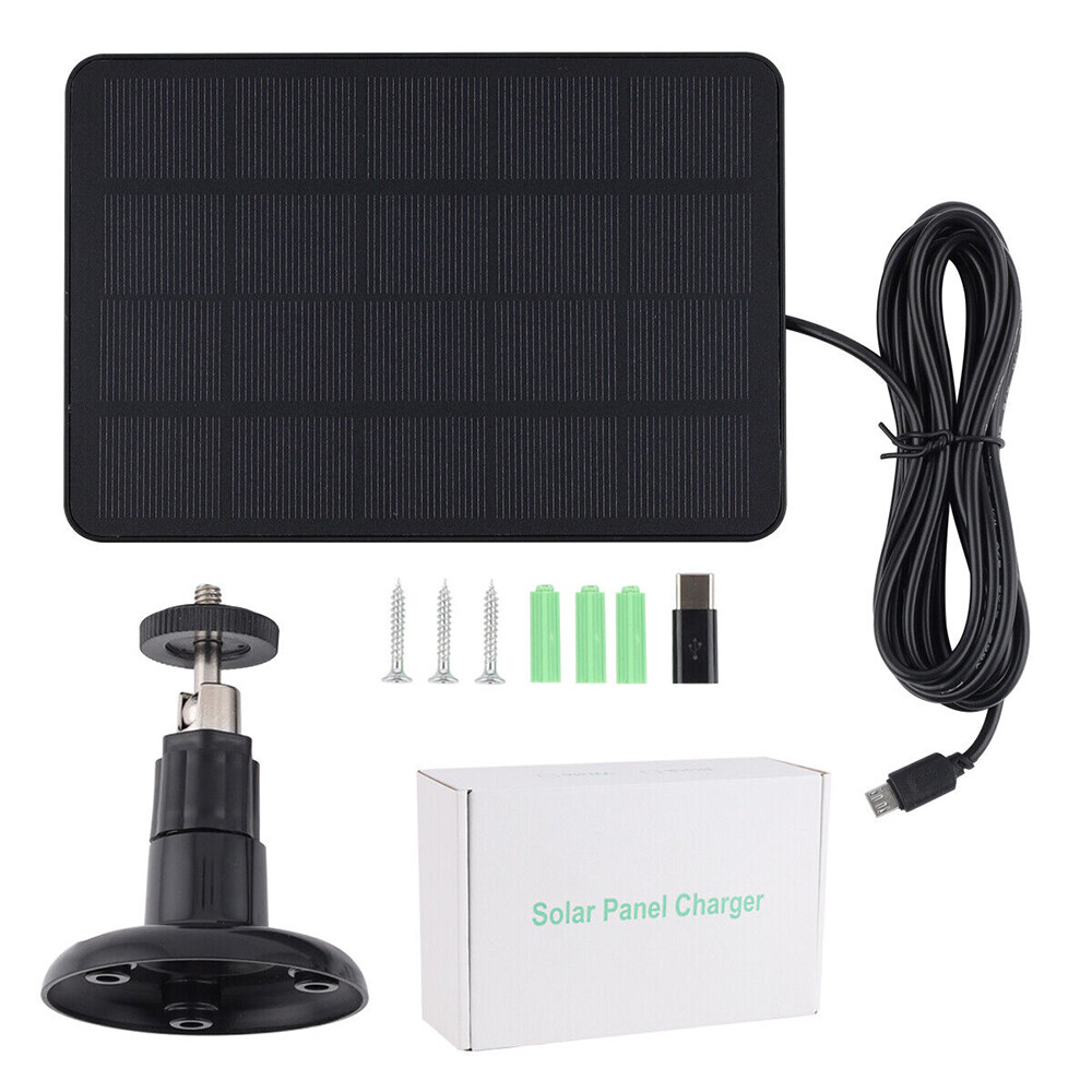 4W Solar Panel Charger for Ring,Eufycam,Wyze,Reolink Rechargeable Battery Cam