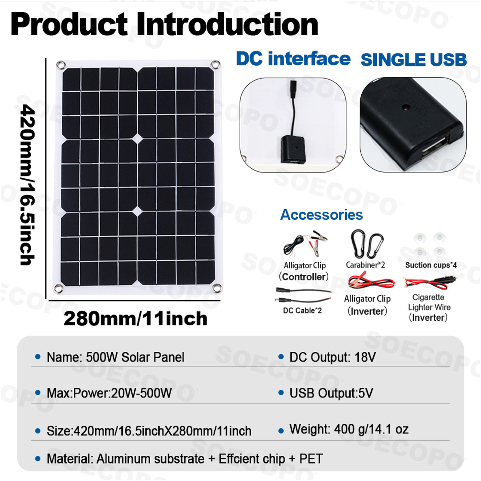 7000W 100A 110V Solar Panel Kit Complete Solar Power Generator Home Grid Syste