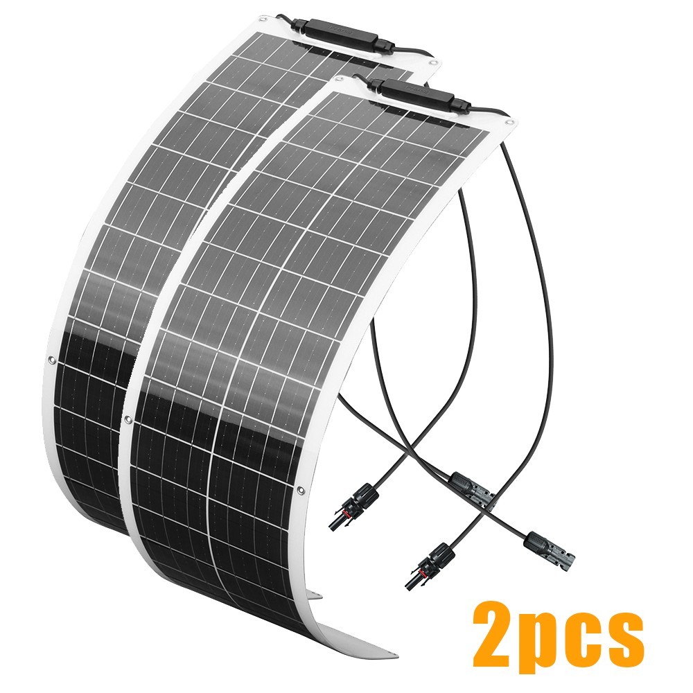 100W Flexible Solar Panel 2x50W Waterproof Portable Module for RV Boat Camping