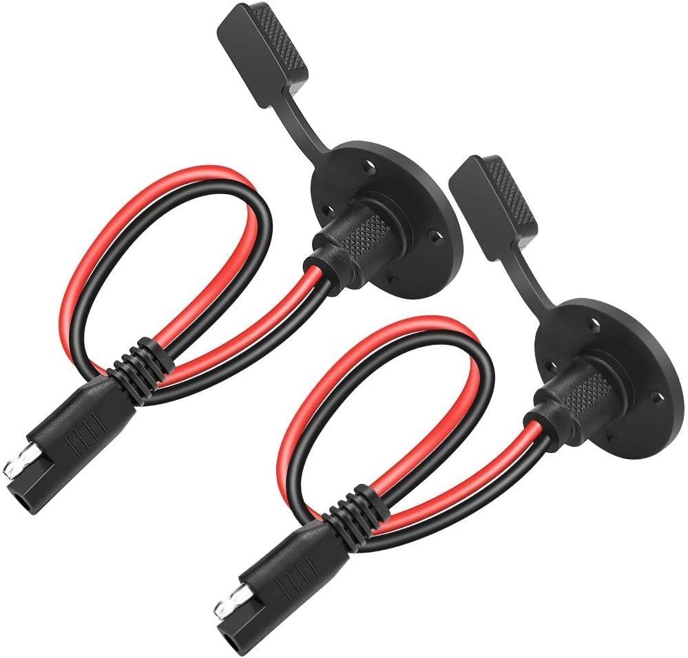 Durable SAE Plug Adapter Cable with Waterproof Cap – 2 Pack for Versatile Use