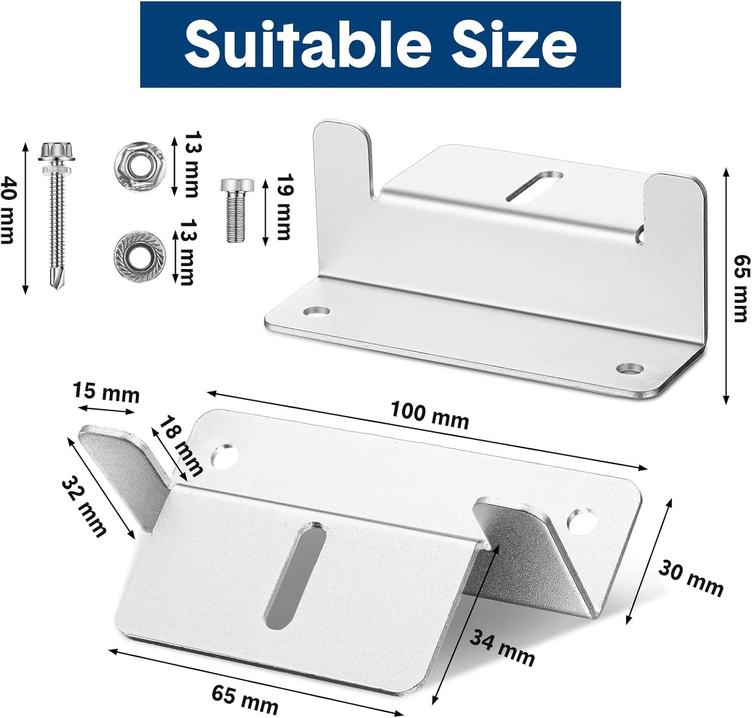 10 Set Solar Panel Mounting Brackets Z Bracket Aluminum Solar Panel Mounting Bra