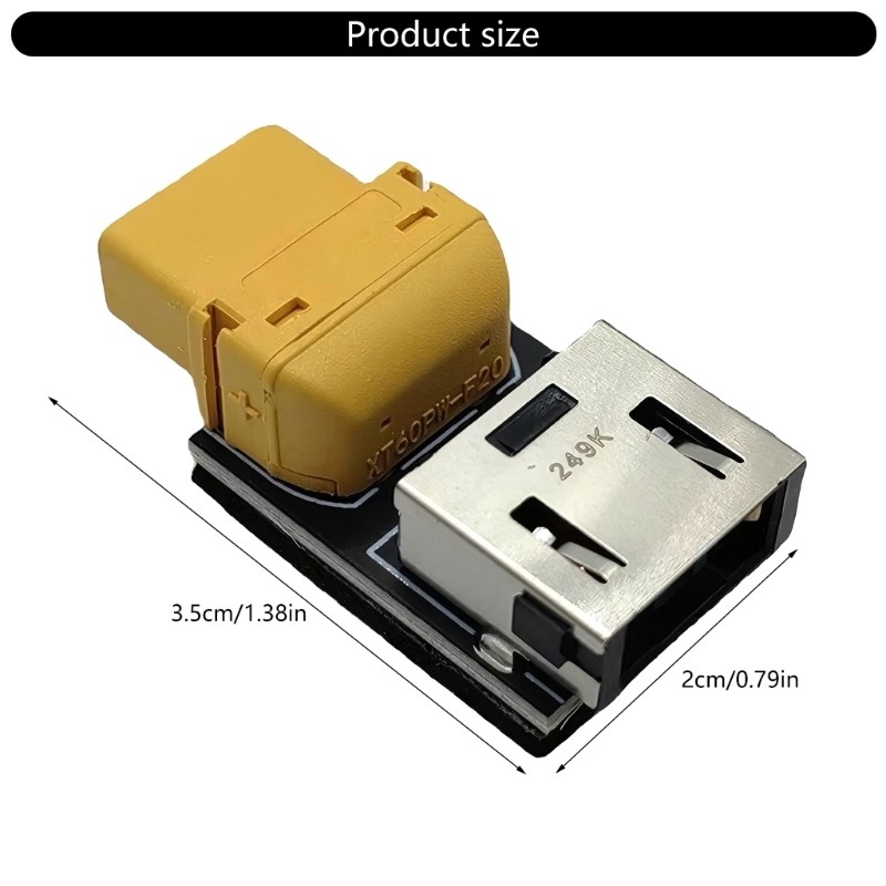 Square Port to XT60 Female Connector Power Solution for Remote Control Model