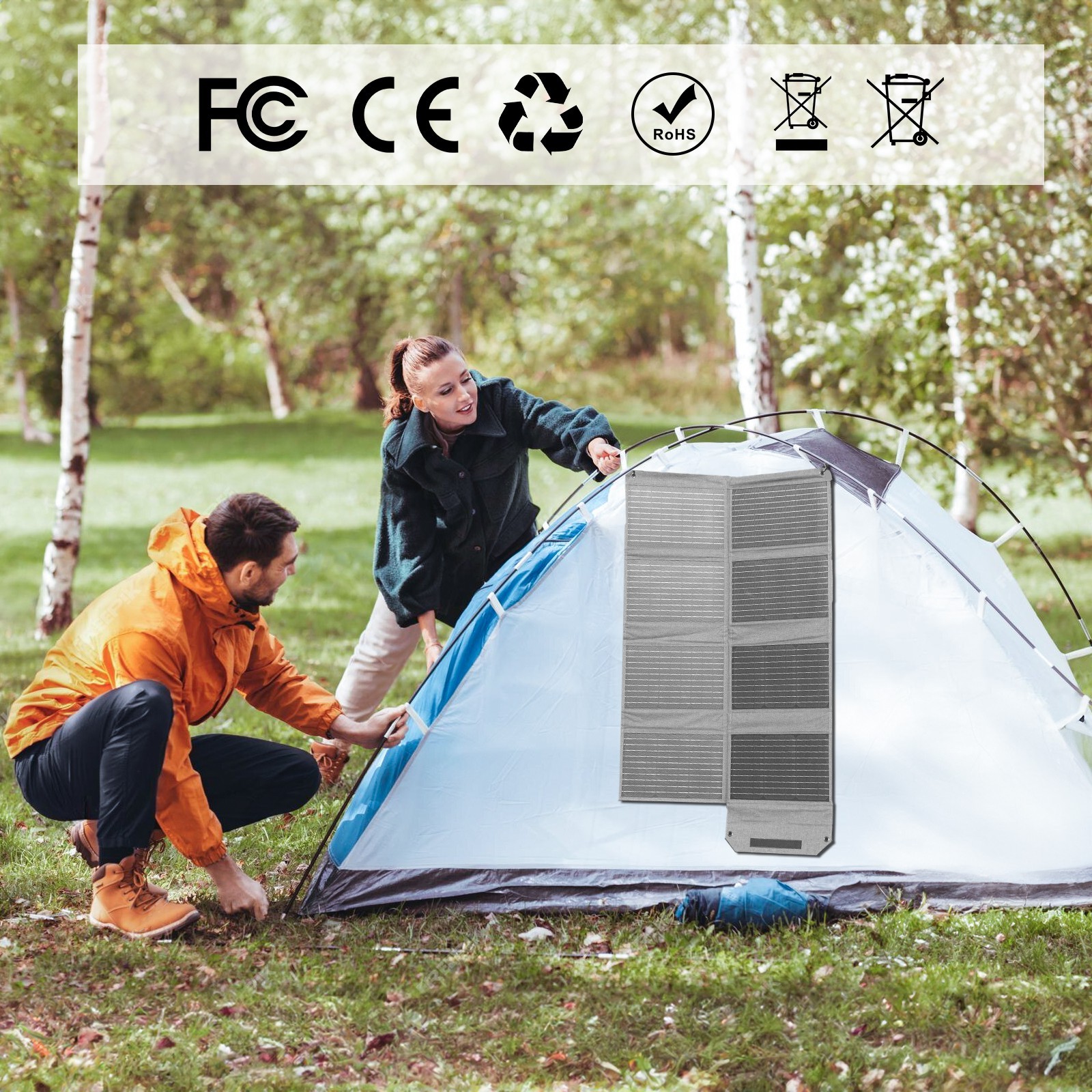 MHPOWOS 80 watt Solar Panel Foldable for MARBERO Portable Power Station 237Wh