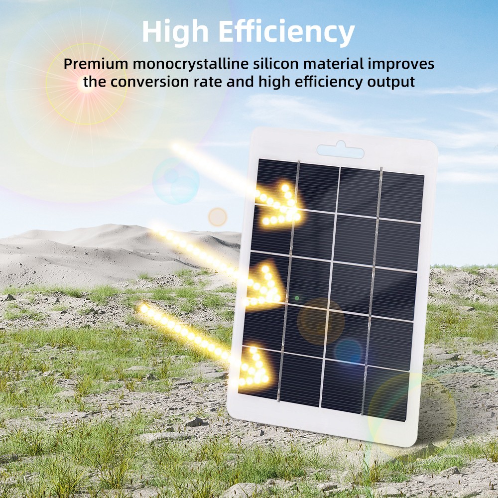 Portable 10W Solar Panel USB Charger Waterproof Phone Power Bank Camping Outdoor