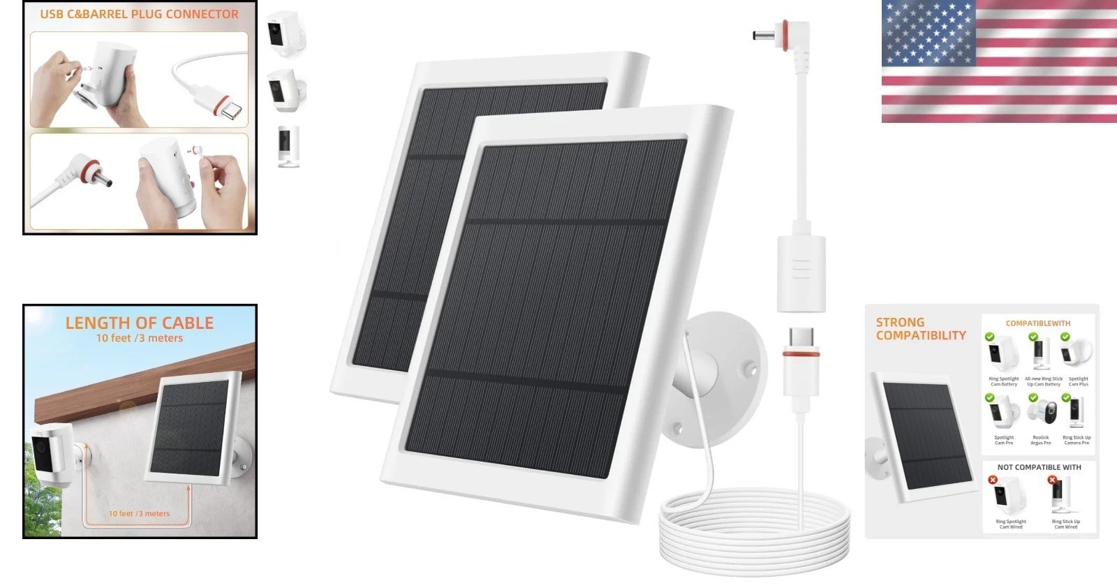 Ring Solar Panel 2-Pack for Stick Up & Spotlight Cam