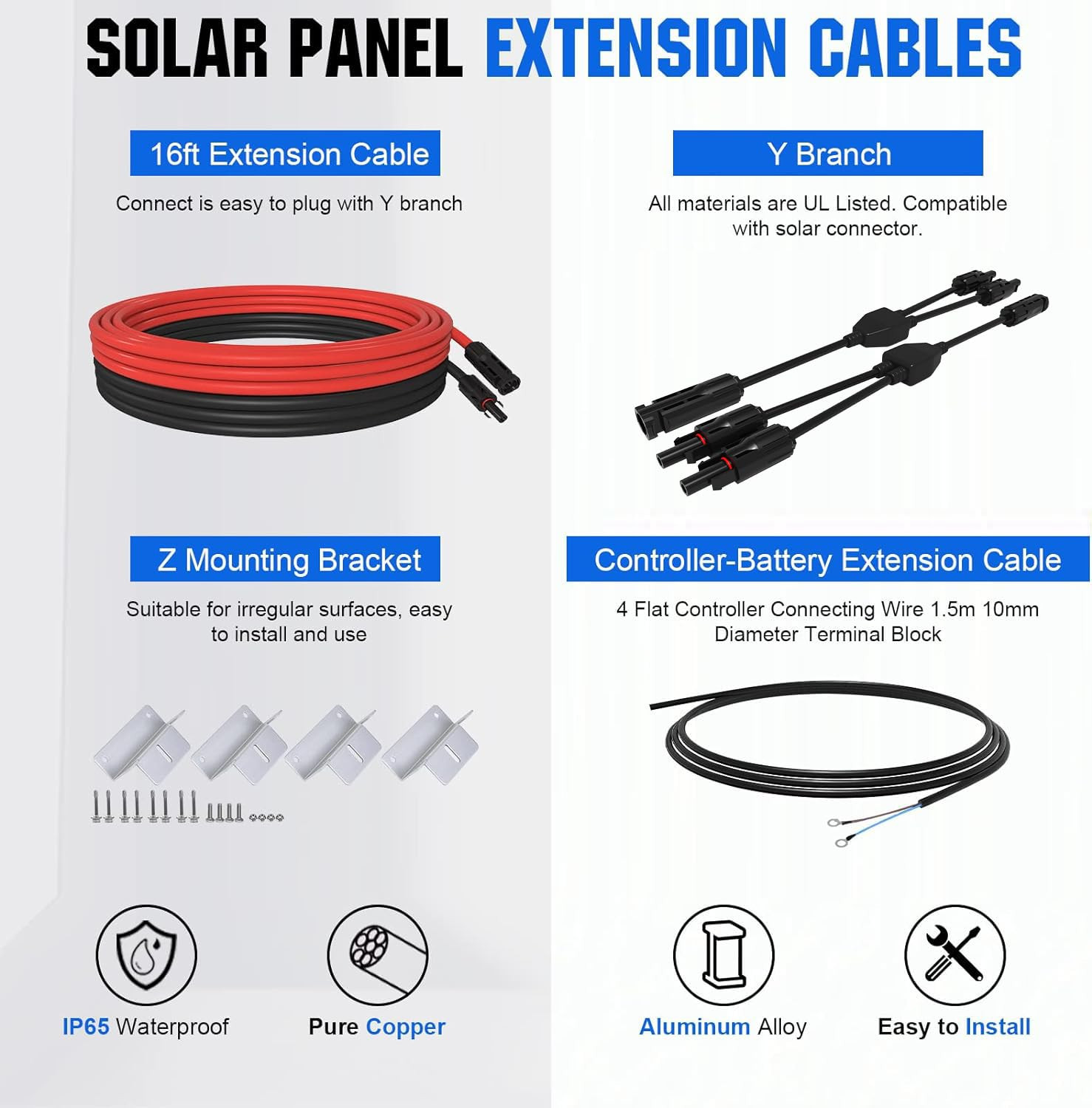ECO-WORTHY 400 Watt 12 Volt Premium Solar Panel Kit :4Pcs 100W Solar Panel+ 40A