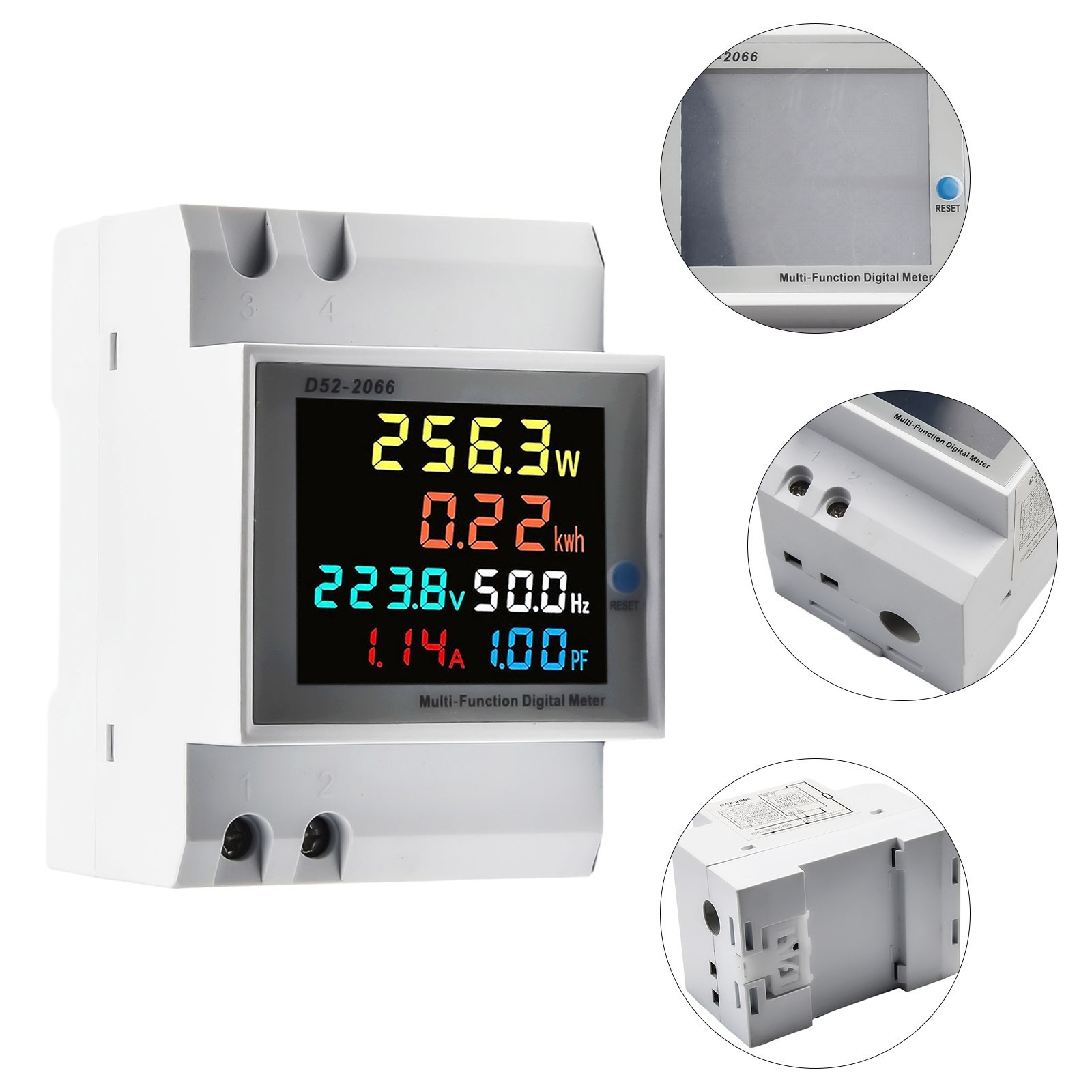 High Precision 100A DIN Rail AC Power Meter With Integrated Current Transformer
