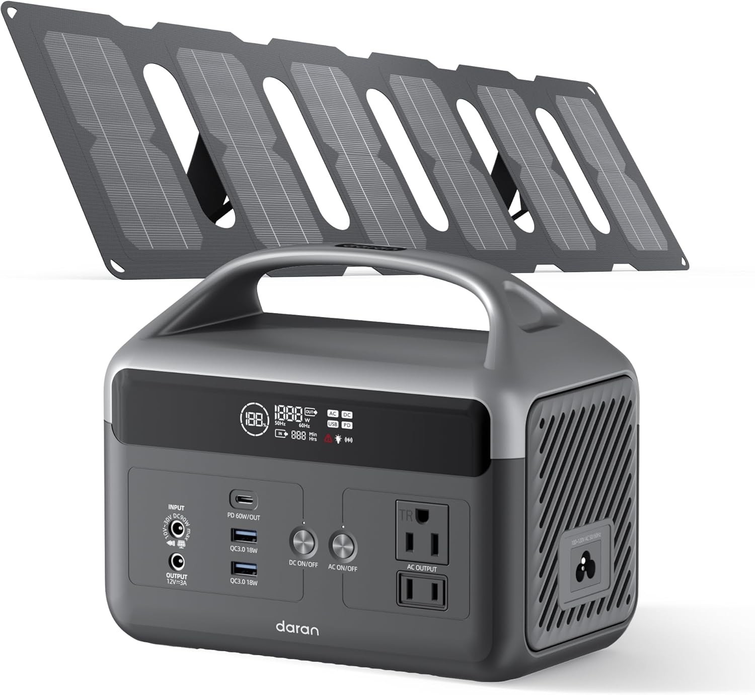 Portable Power Station 60,000mAh, 192Wh Battery Backup w/2 300W AC Outlets