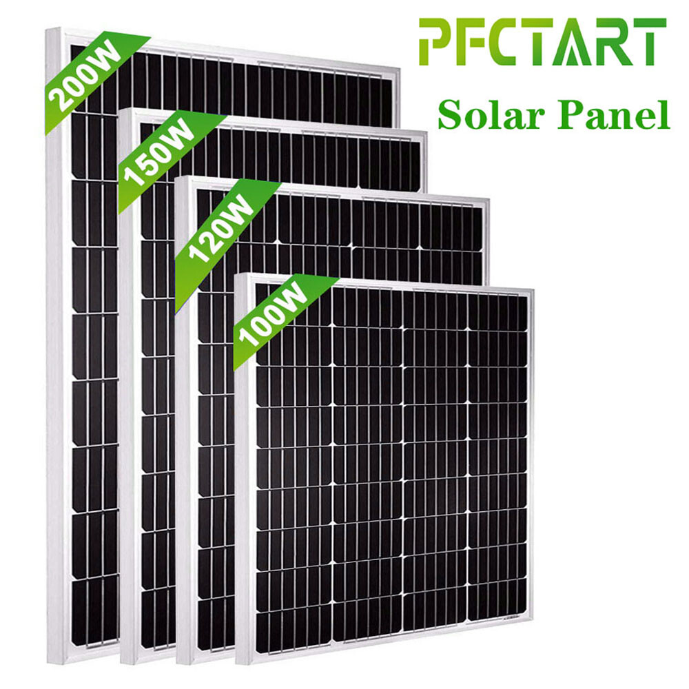 PFCTART 100W 200W 400W 1000W Watt Monocrystalline Solar Panel PV 12V Home RV
