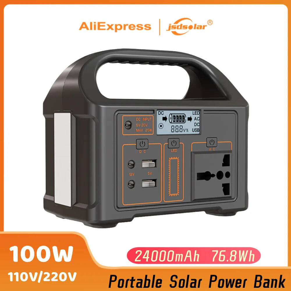 “Go Solar Anywhere: New Jsdsolar Portable Solar Power Station – 100W 110V/220V