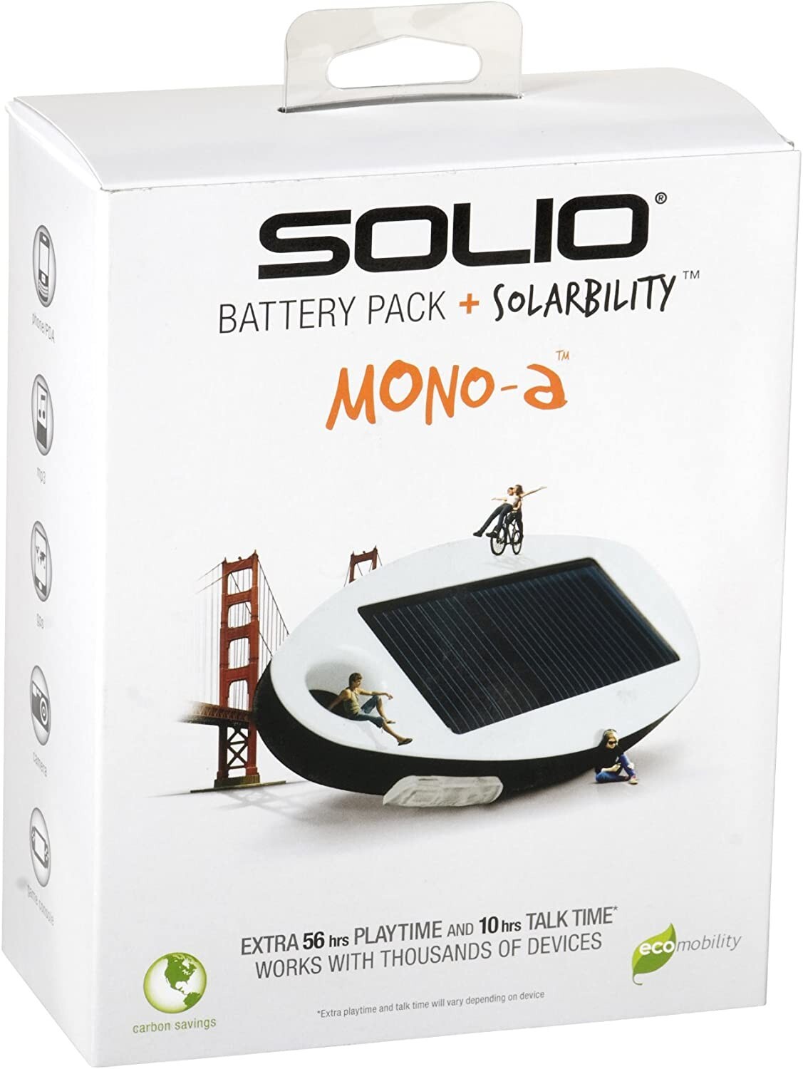 Solio Mono-A Hybrid Solar Charger – High Efficiency – Lithium-Ion Battery Pack