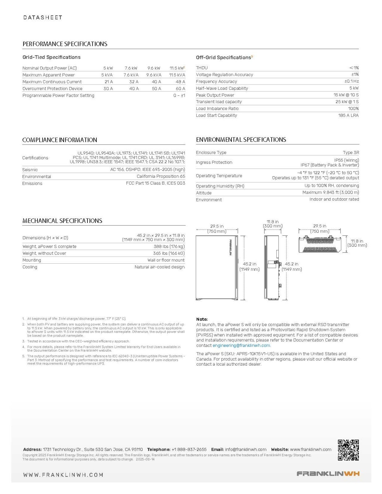 NEW ⚡ FranklinWH aPower S 15kWh LFP Battery + Built-In Hybrid Inverter