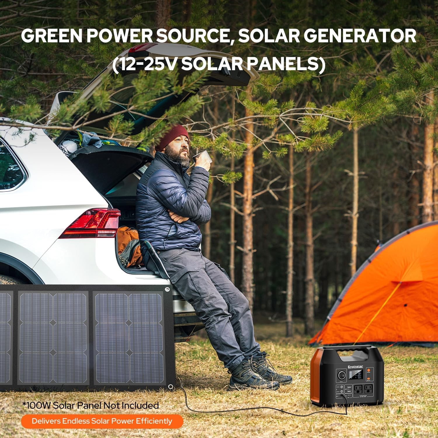 EnginStar Portable Power Station 300W 296Wh Battery Bank with 110V Pure Sine