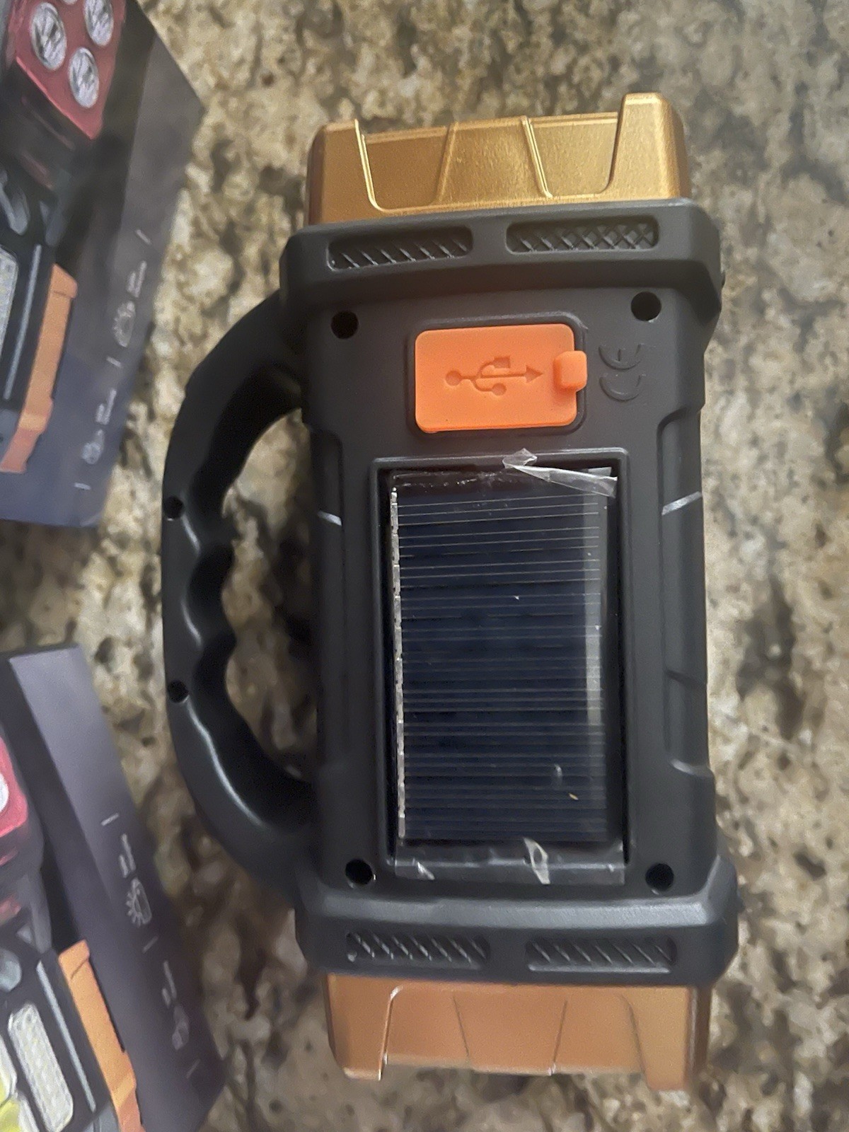 Flashlight Solar powered lithium, battery and adapter, plug-in fl