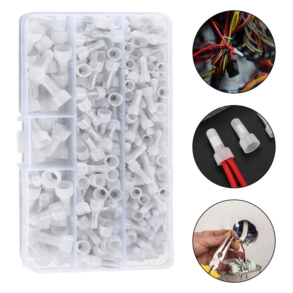 Wiring Solution 200 Pcs Closed End Crimp Connectors with Nylon Insulation