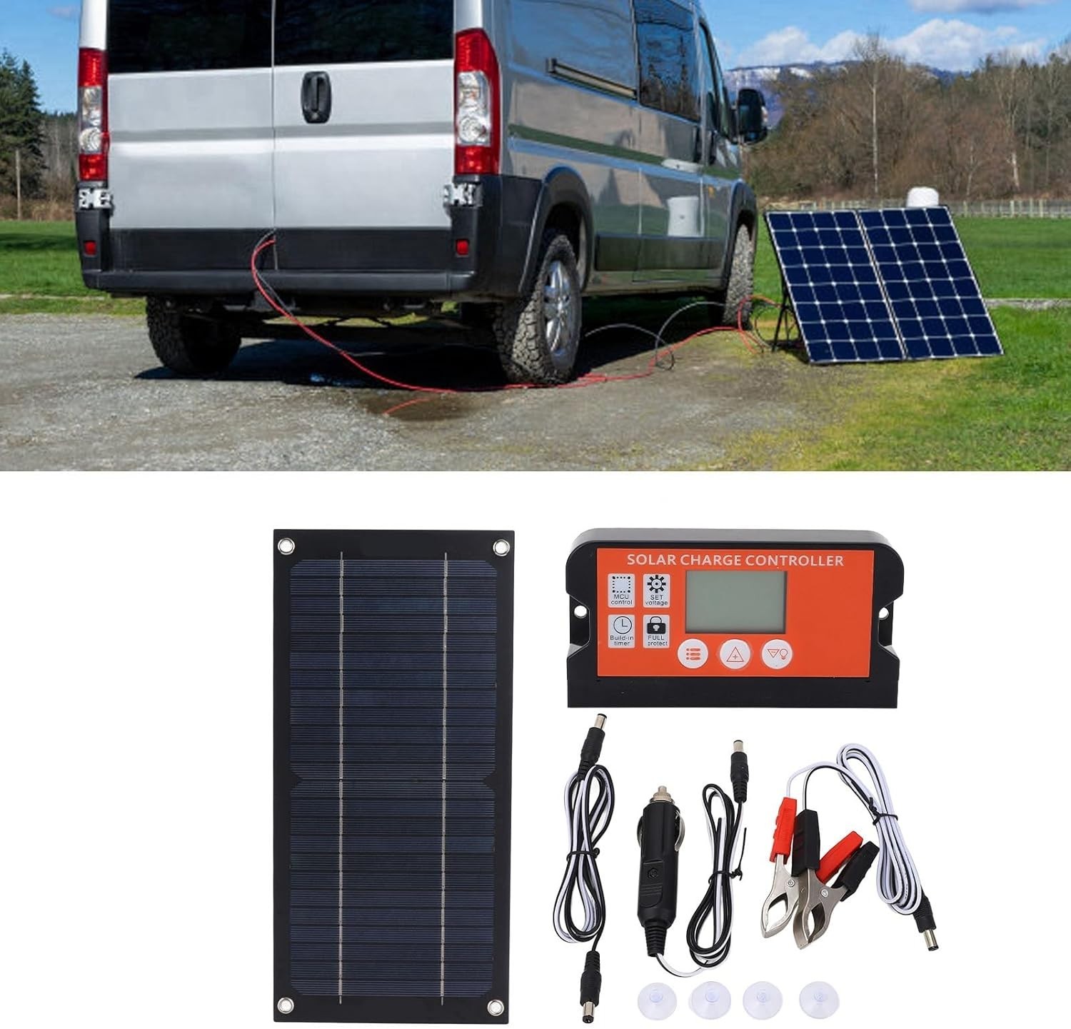 600W Solar Panel Charger Monocrystalline 100A Charge Controller Solar Panel Kit