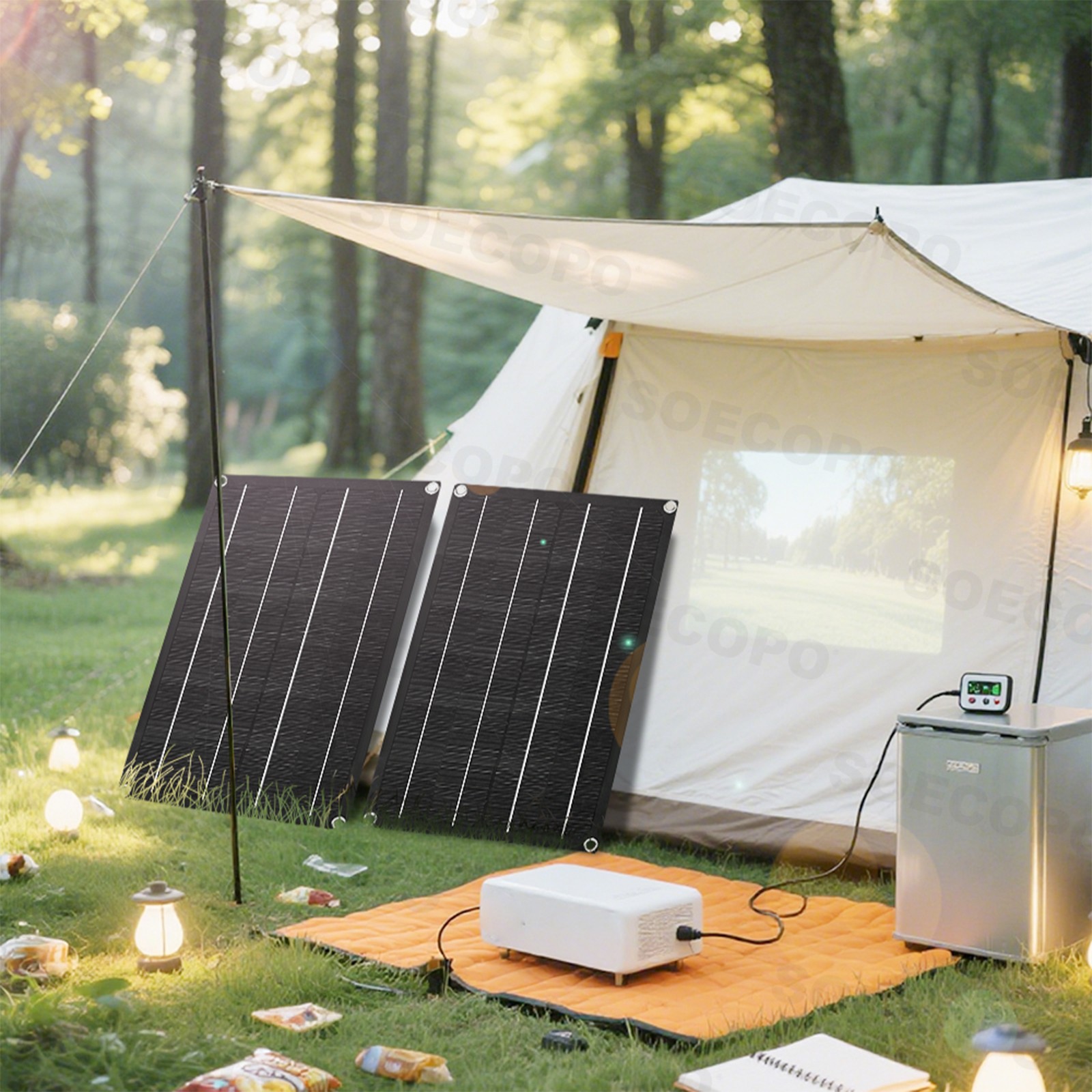 1600W Solar Panel Kit – 2 x 800W + 100A Controller + Extension Cord Multi-ScenUU