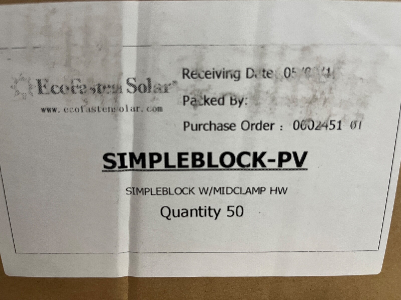 EcoFasten Simpleblock PV Solar Panel Mount Standing Seam Metal Roofing S-5!
