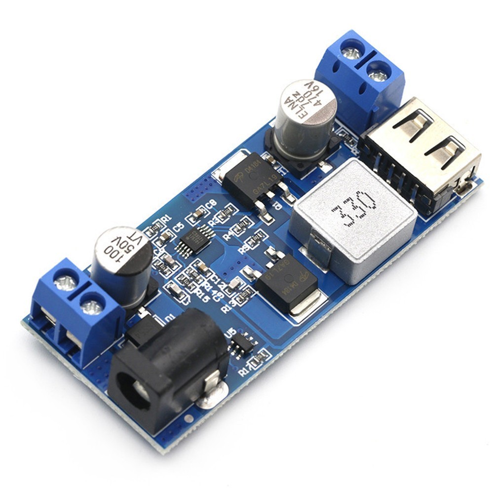 DC-DC 24V 12V to 5V 5A Step Down Supply Converter USB Charging