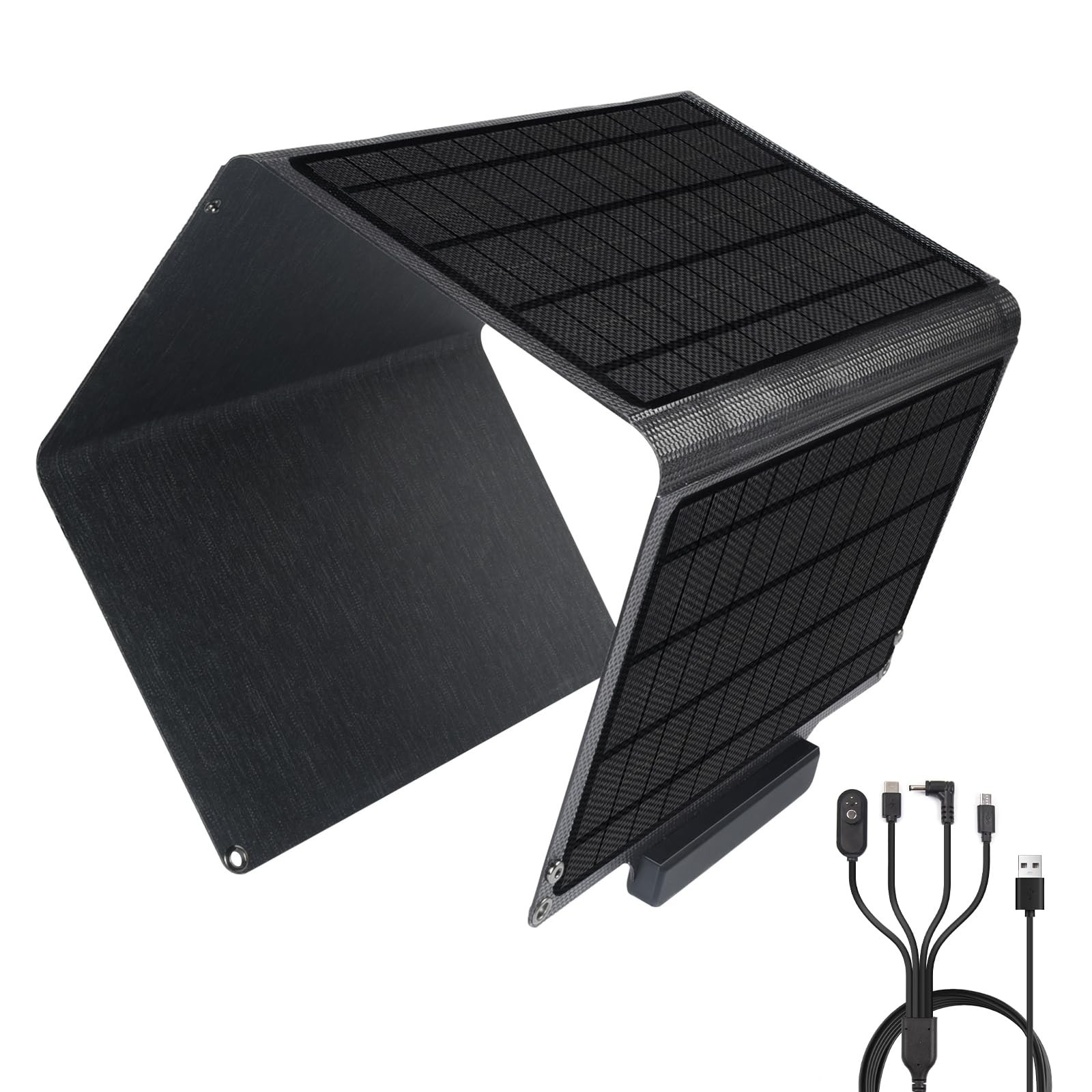 30W Solar Panel Charger, Portable Foldable Solar Panel with 3USB Ports(USB-A …