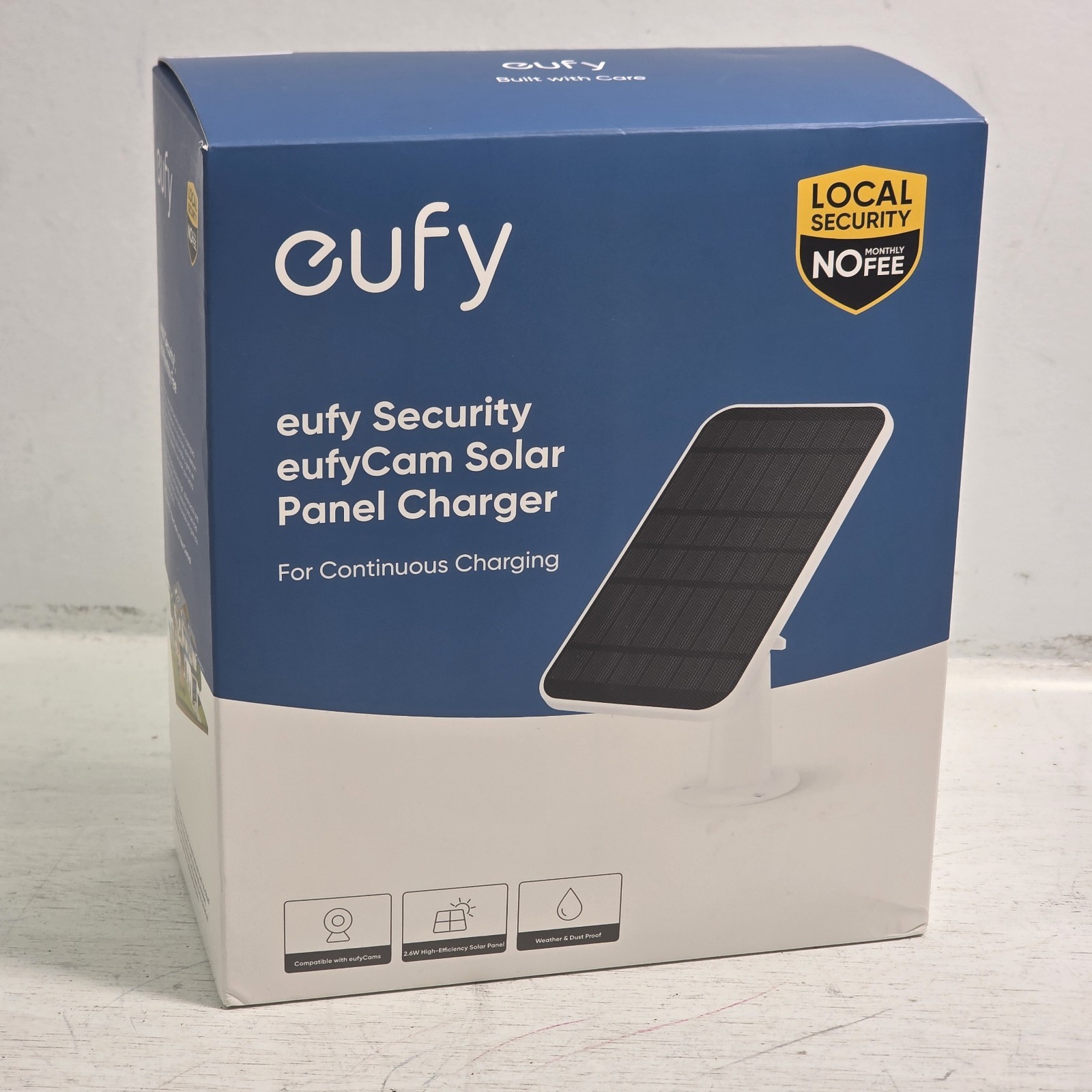 eufy Solar Panel 2.6W IP65 Weatherproof For eufyCam Outdoor Security Camera New!