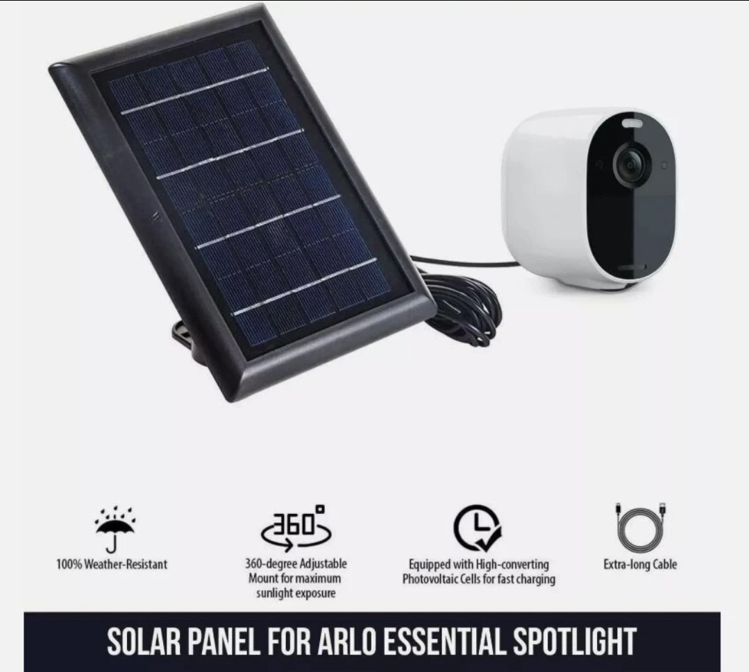 Wasserstein Solar Panel with 13.1ft/4m Cable Compatible with Arlo Essential 3 Pa