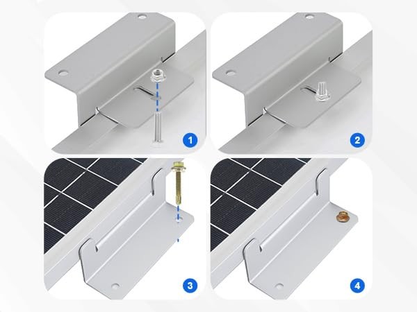 16 Units Solar Panel Mounting Brackets,Z Bracket Sets Lightweight Aluminum