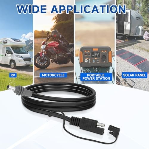 Starlink Mini SAE Power Cable, 16AWG SAE Battery Quick 5FT DC5521M to SAE