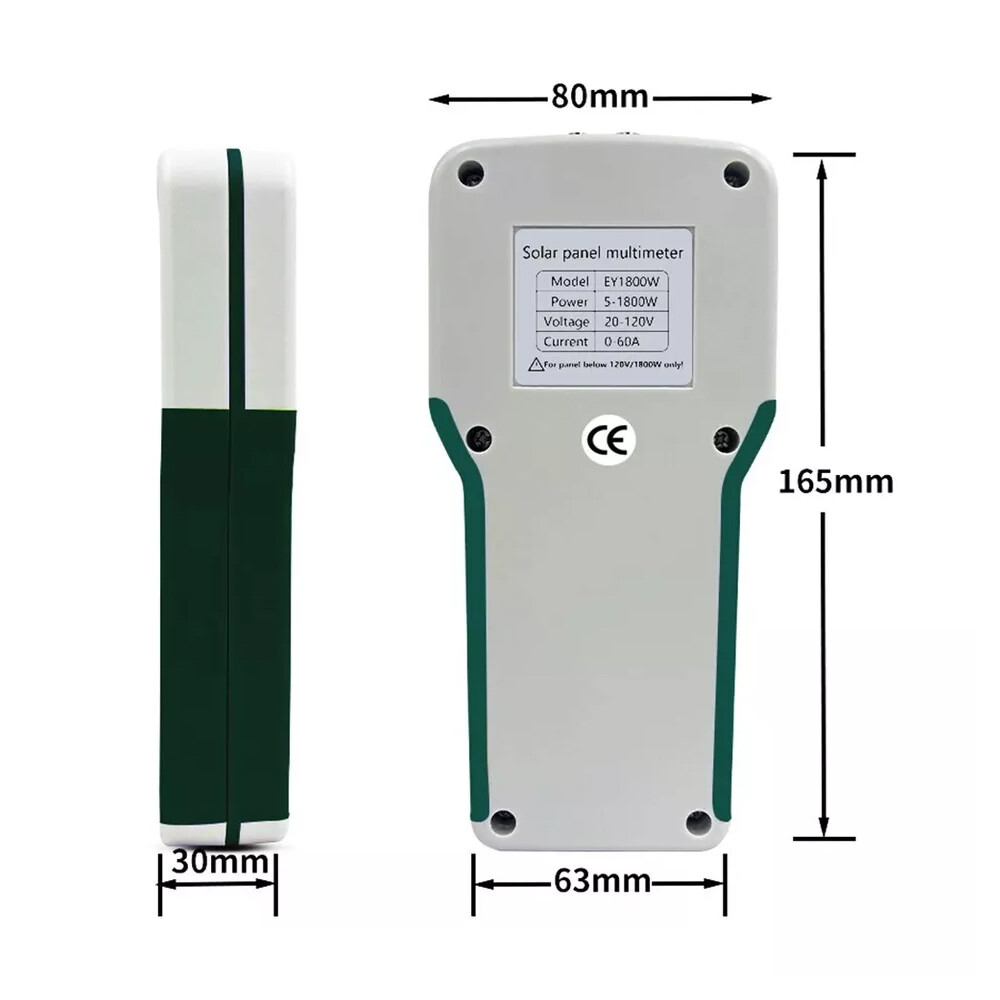 Solar Panel Multimeter MPPT Tester LCD Display VOC Testing Power Meter 5-1800W