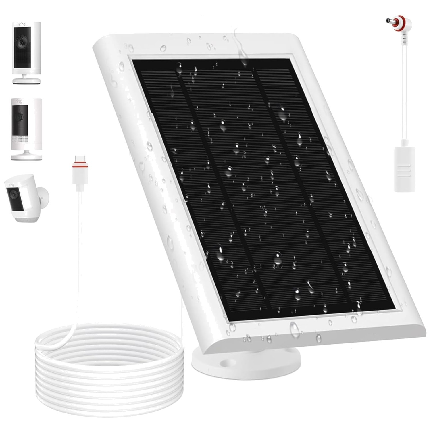 Solar Panel for Ring Camera(2nd Generation) Dustproof Waterproof 5W Solar Panel