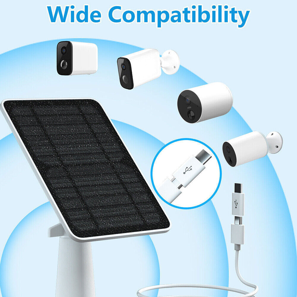 Solar Panel 9.8ft for Eufy Eufycam Cam E/2C/E/2 Pro Wall Mount w/USB Power Cable