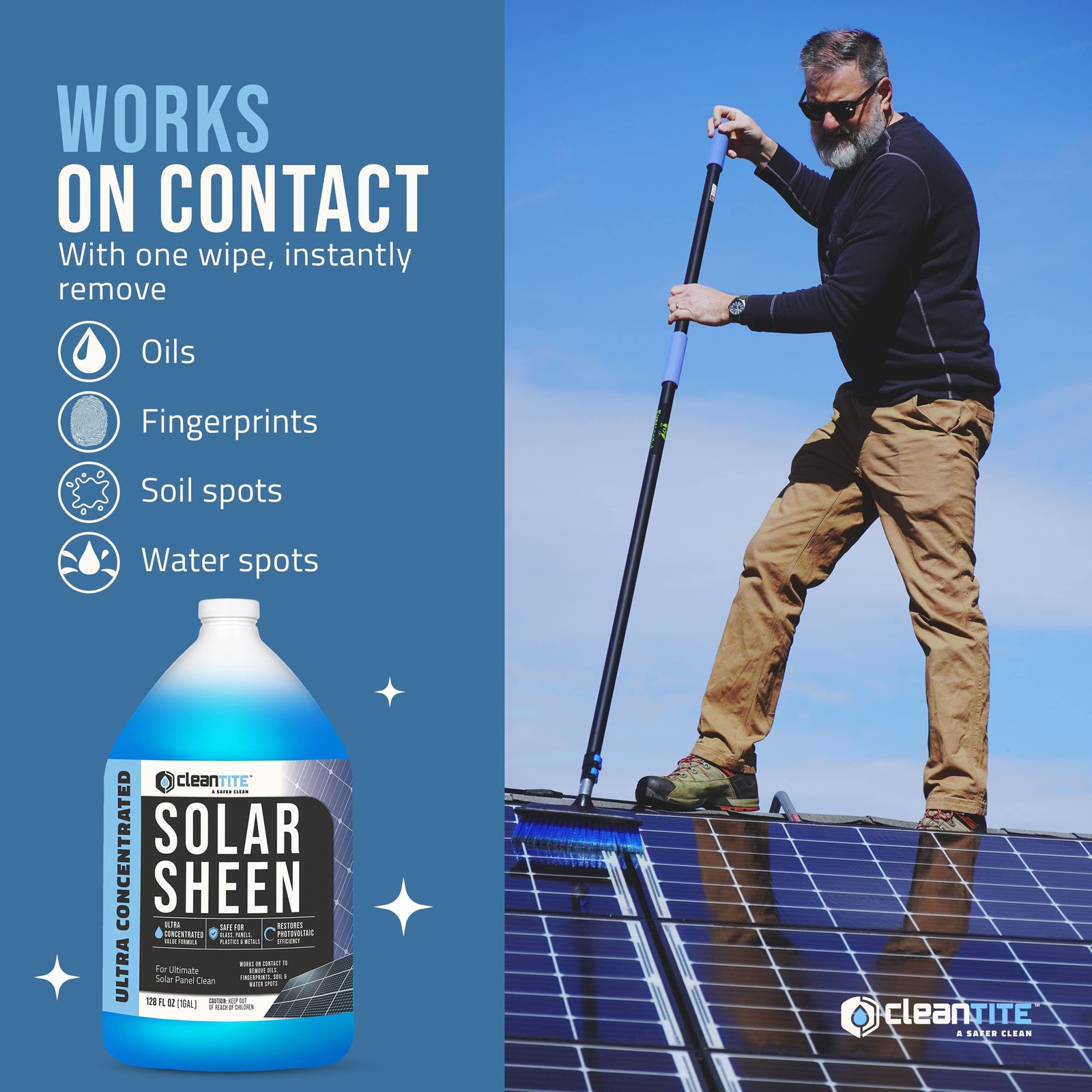 Solar Panel Cleaner 1 Gallon (Makes 512 G) – Super Concentrated Cleaning Solu…