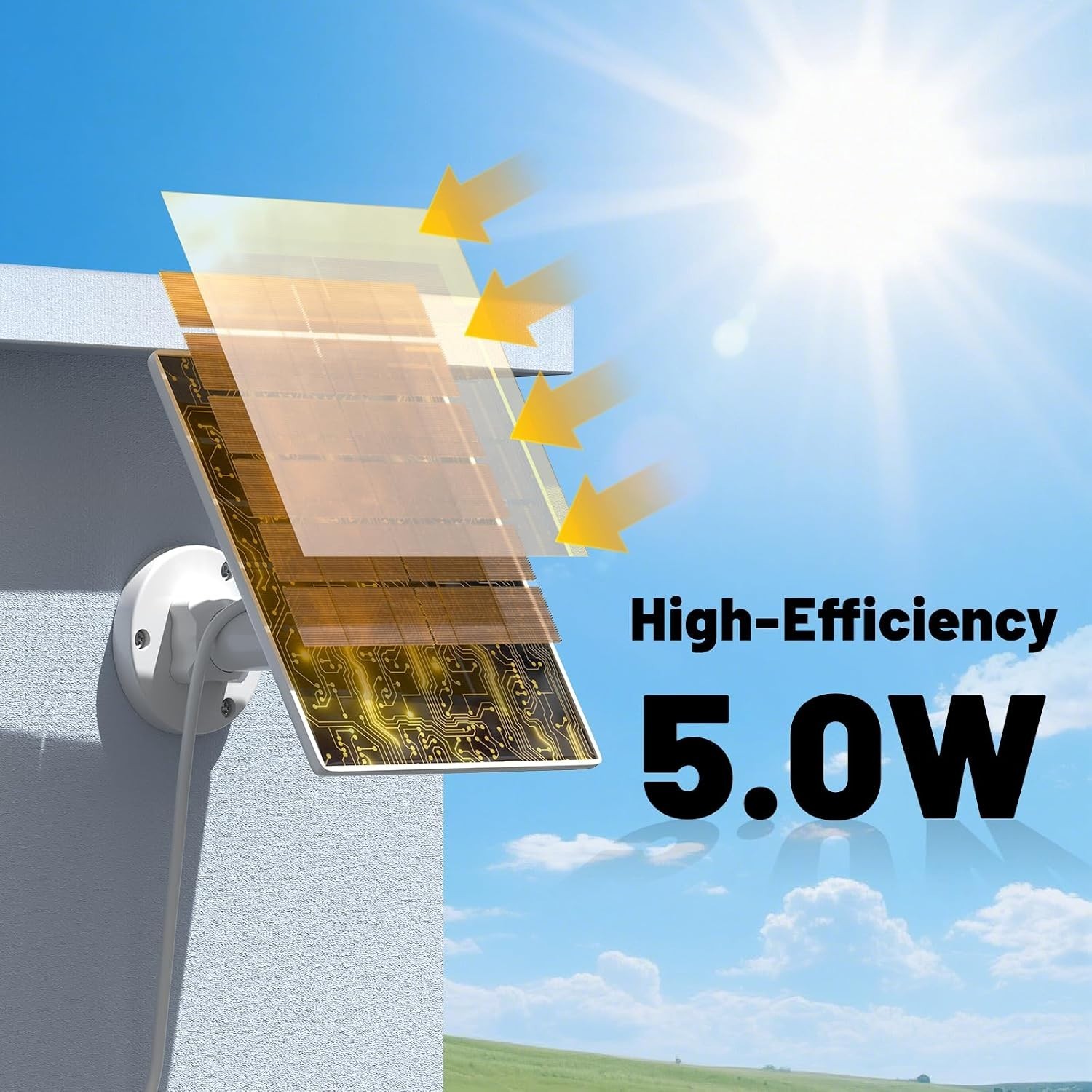 High-Efficiency 5W Solar Panel for Arlo Camera, 4 Pack