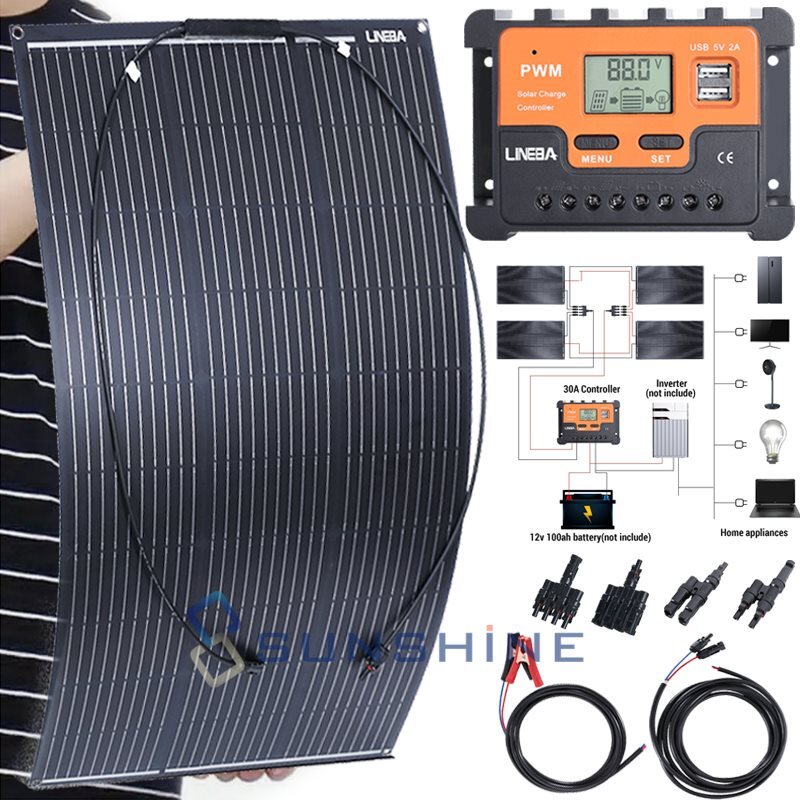 400W Solar Panel Kit Power Inverter Solar Generator Home Off Grid Solar System