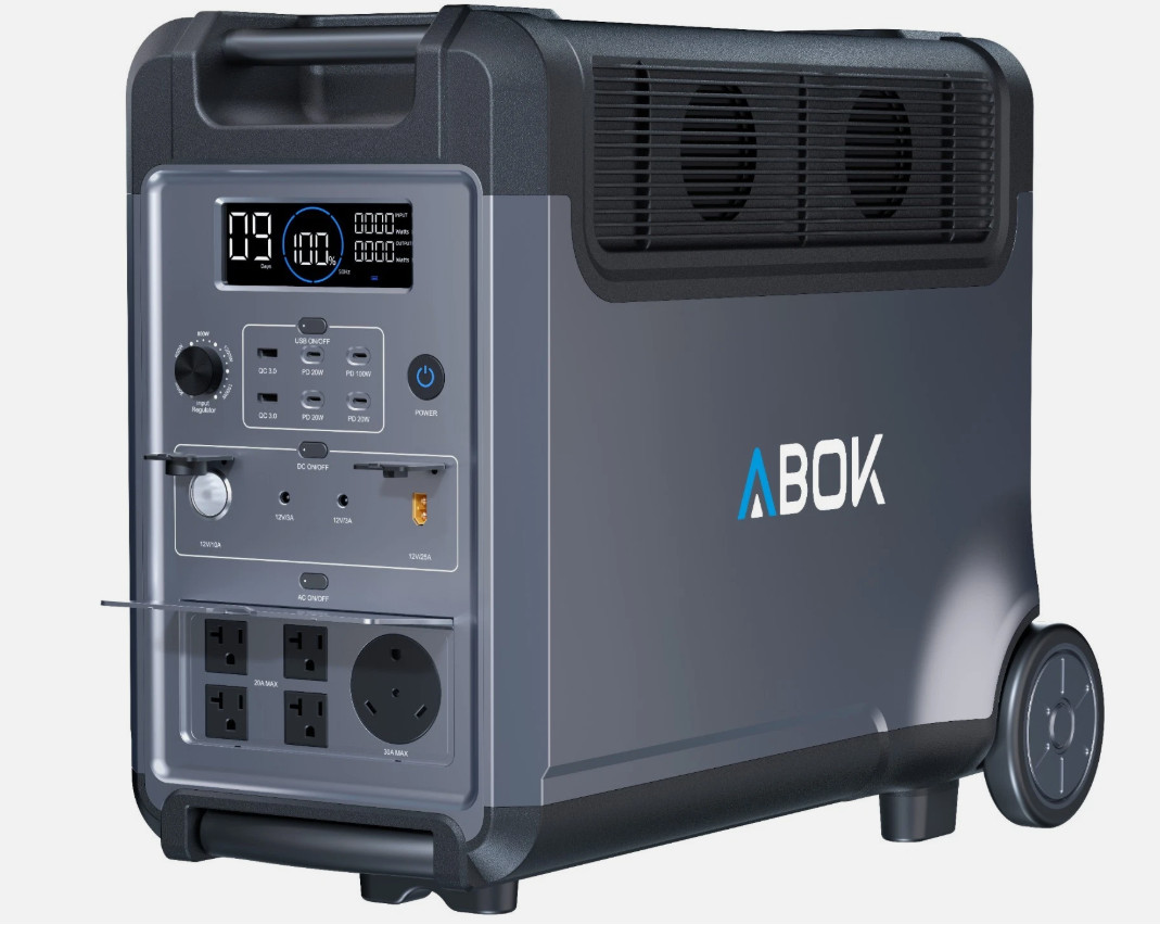 ABOK Ark3600 Portable Power Station,3840Wh LiFePO₄ Solar Generator,Home Use RV