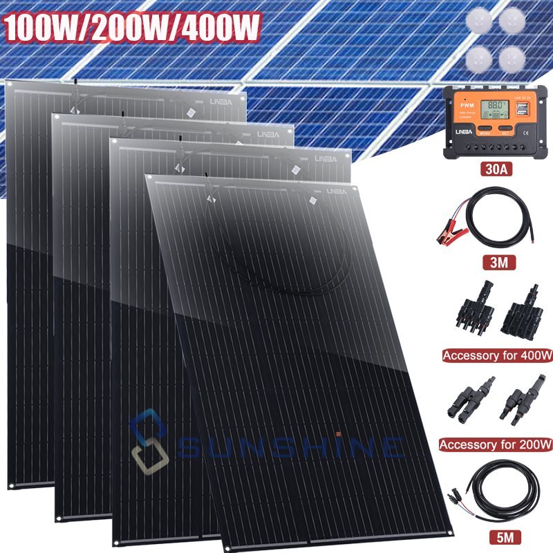 400W Solar Panel Kit Power Inverter Solar Generator Home Off Grid Solar System