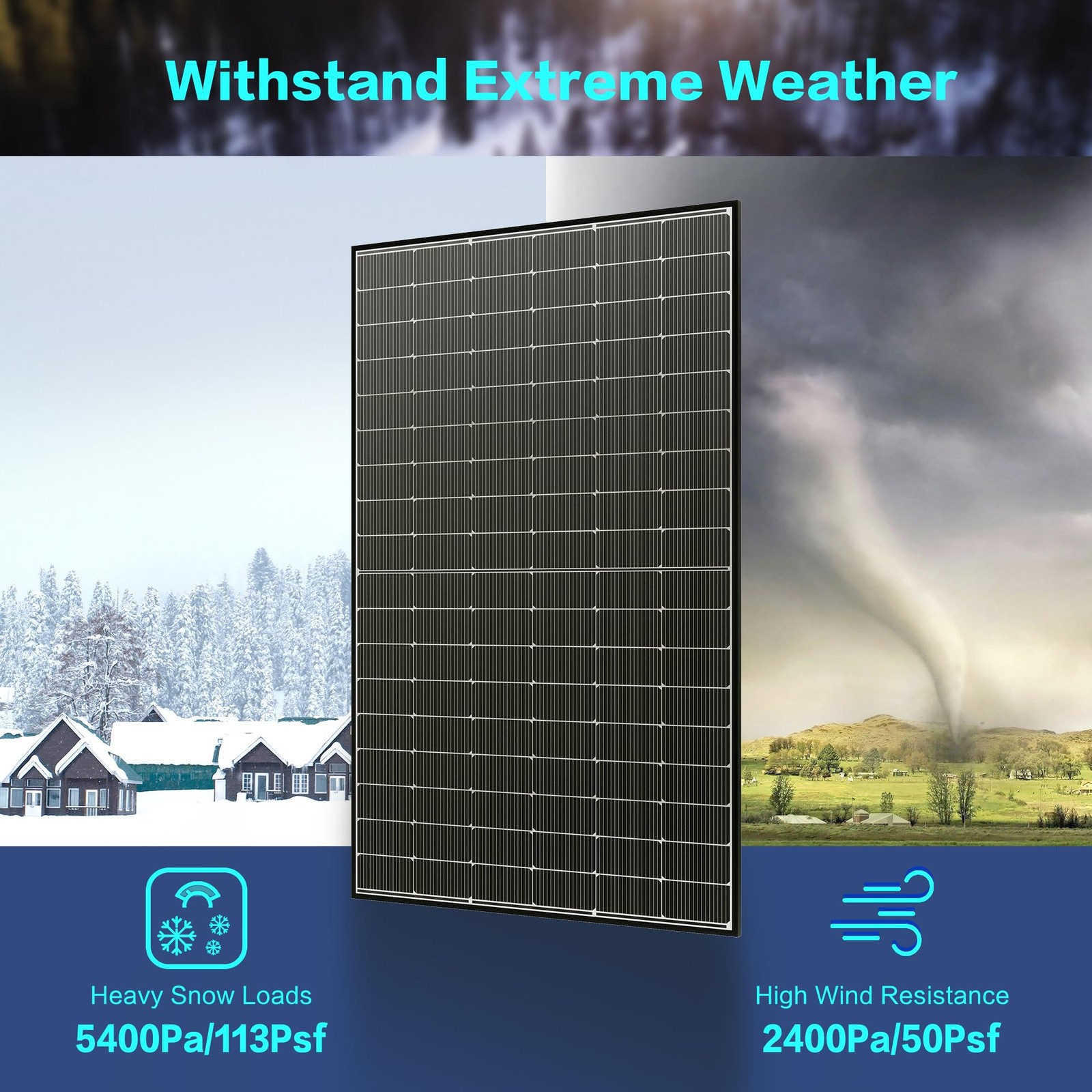 JJN Bifacial 400 Watt Solar Panel, NType 16BB 400W Solar Panels, 25% High Eff…