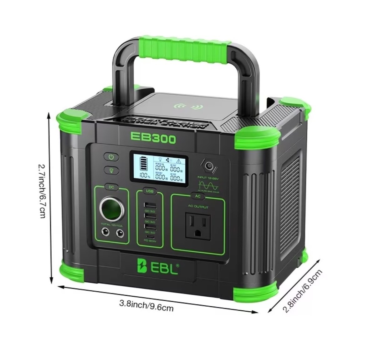 330W Portable Power Station, With Digital Display Screen,288.6Wh Solar Generator
