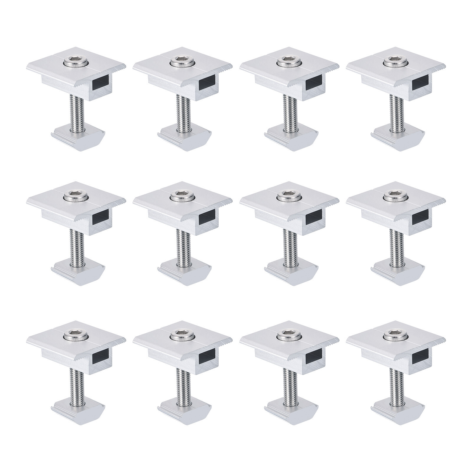 12/24Pack 30/35mm Solar Panel Middle Clamp Aluminium Solar Panel Mount Mid Clip