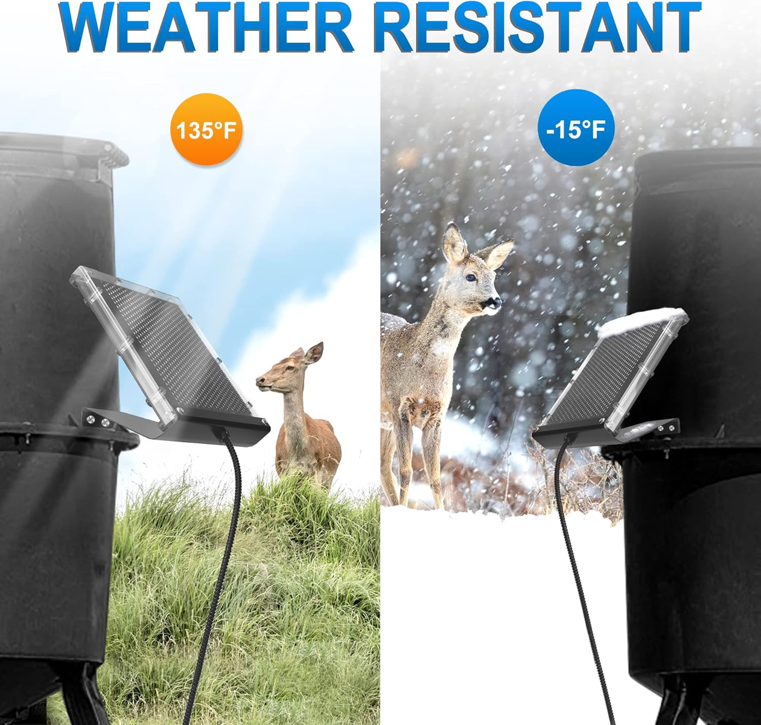 POWOXI 6V 1.5W Solar Panel to Recharge Deer Feeder Battery Waterproof Outdoor