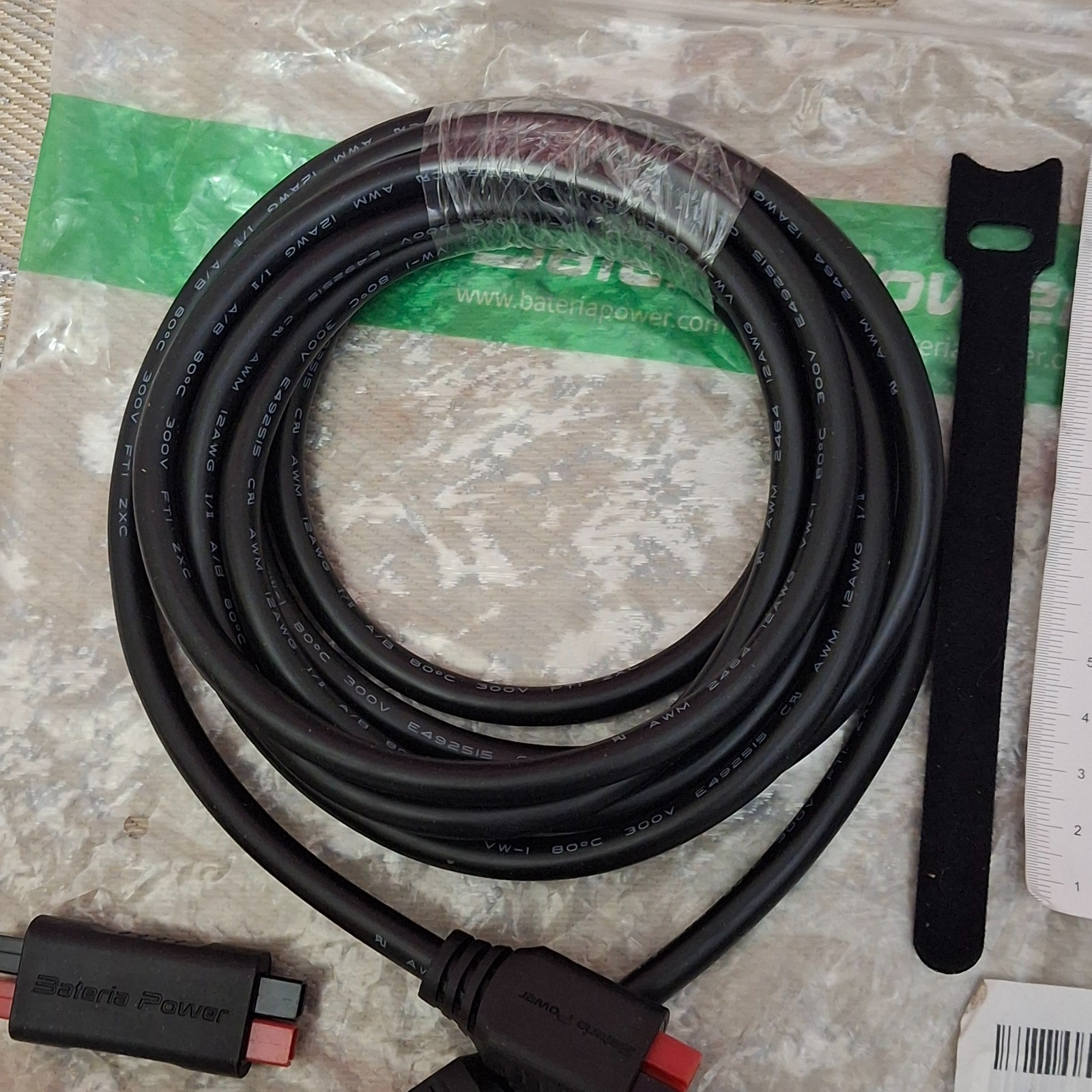 Bateria Power Solar Panel Extension Cable 10 ft 12AWG E492515 300V FTI ZXC