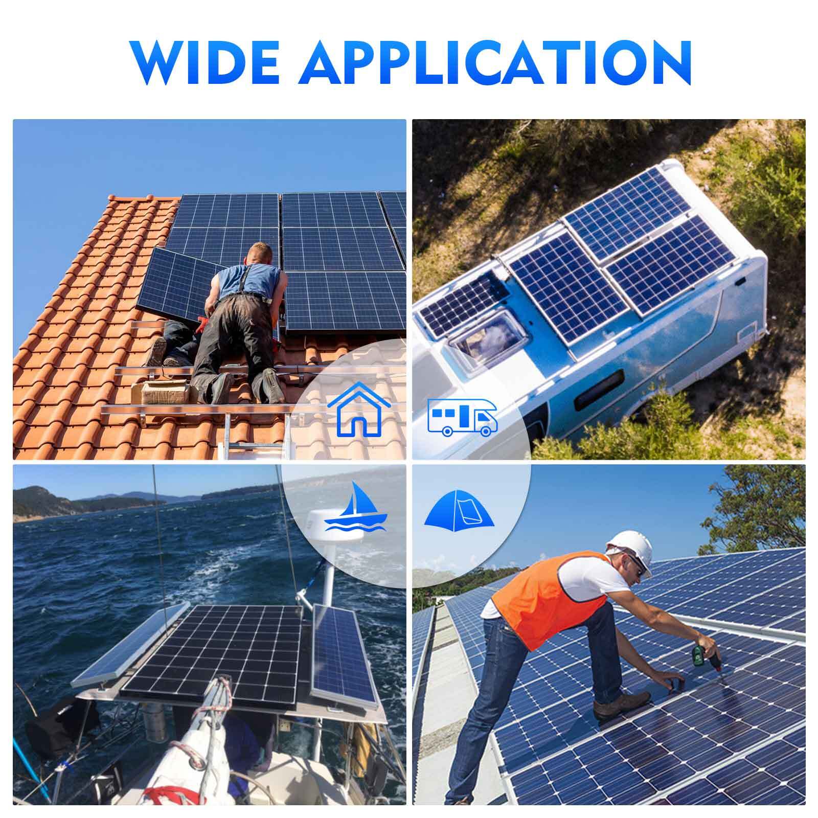 500W Solar Panel 12V PV 100W Monocrystalline RV Roof Shed Marine Back-up Power