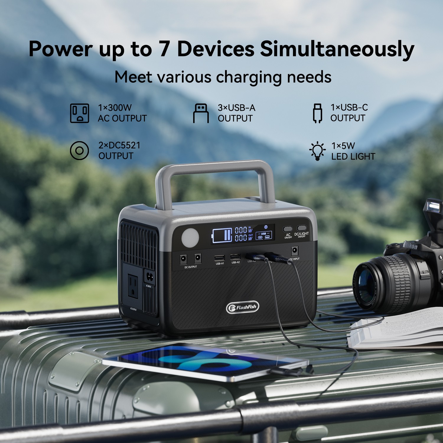 Flashfish 230Wh Solar Generator with Solar Panel Included Portable Power Station