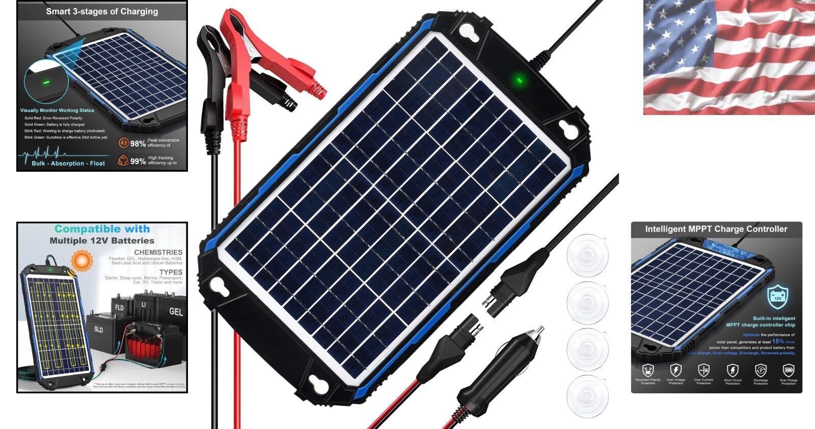 Advanced 10W Solar Battery Charger with MPPT Tech – Unmatched Outdoor Durability
