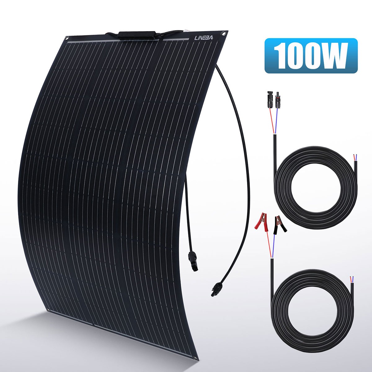 Real 100W Solar Panel Kit 30A 12V Battery Charger w/ Controller Caravan Boat RV