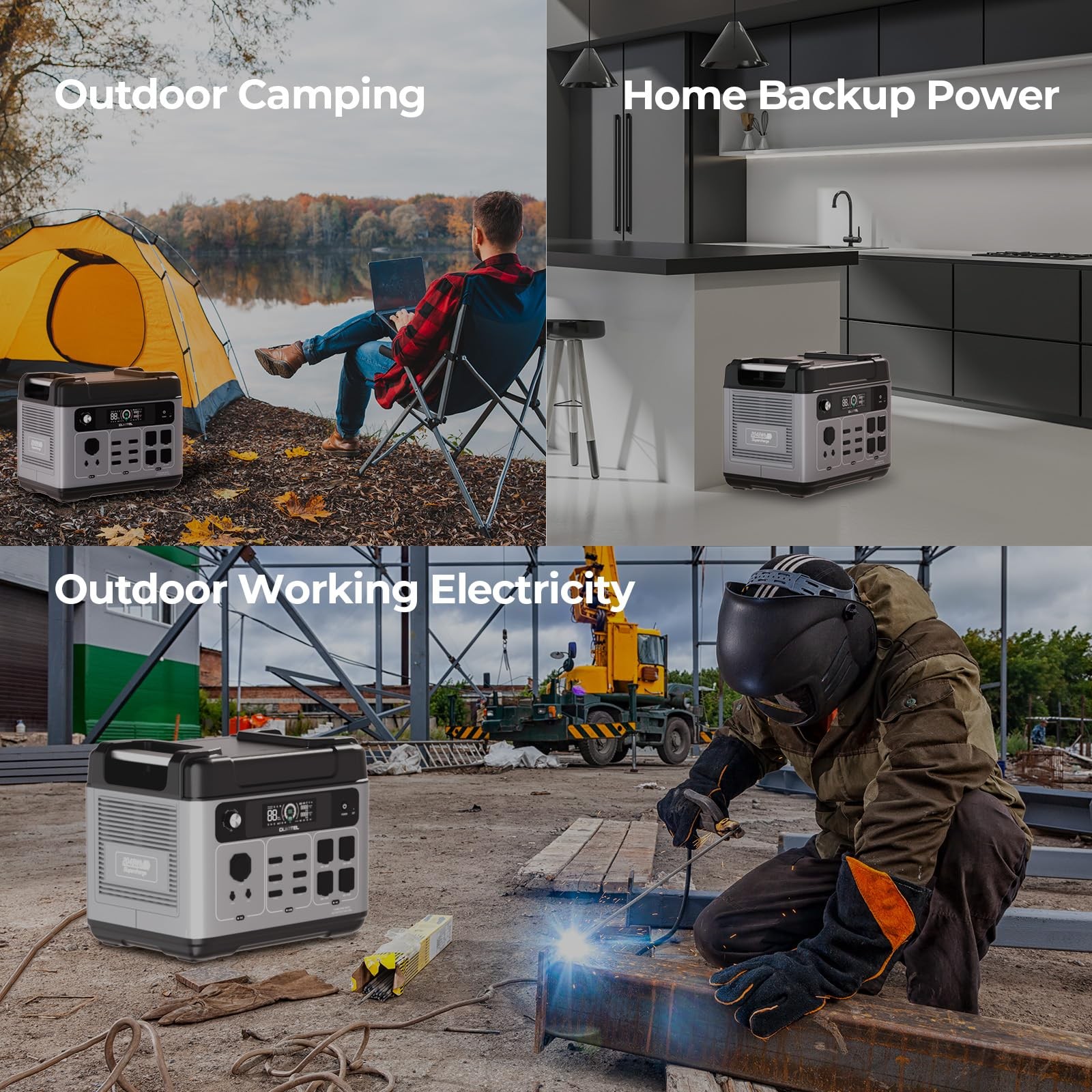 P2001 PLUS 2400W Portable Power Station, 2048Wh Capacity with 200W Solar Panel