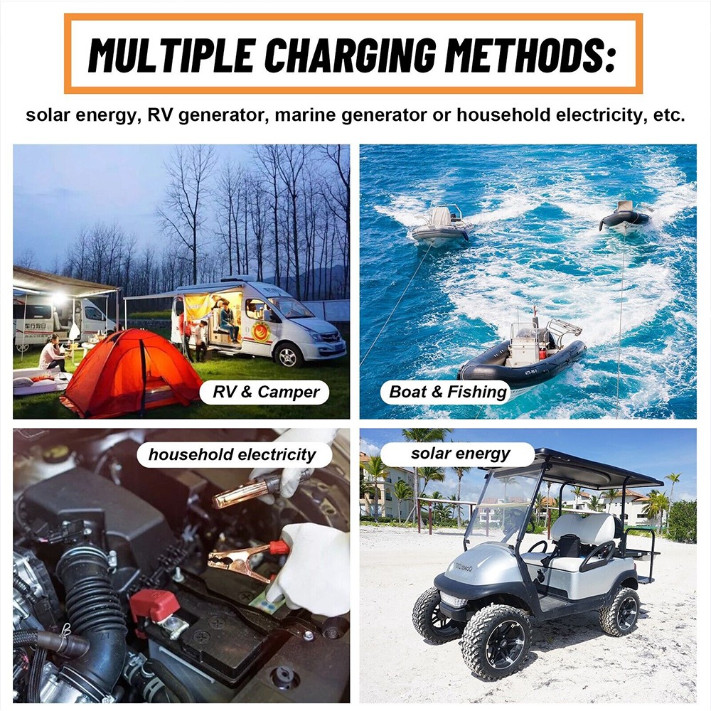 100Ah 12V LiFePO4 Lithium Battery 1280Wh Built-in BMS Deep Cycles Car 100% NEW