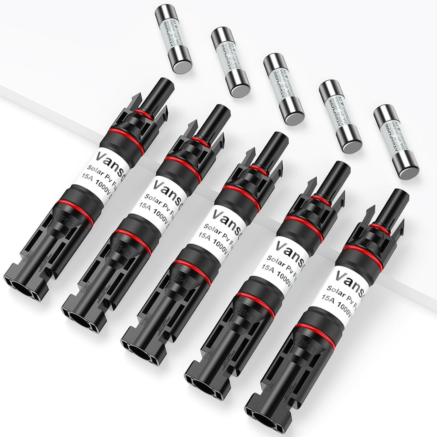 5PCS 15A Solar PV Fuse Holder – Waterproof Connector