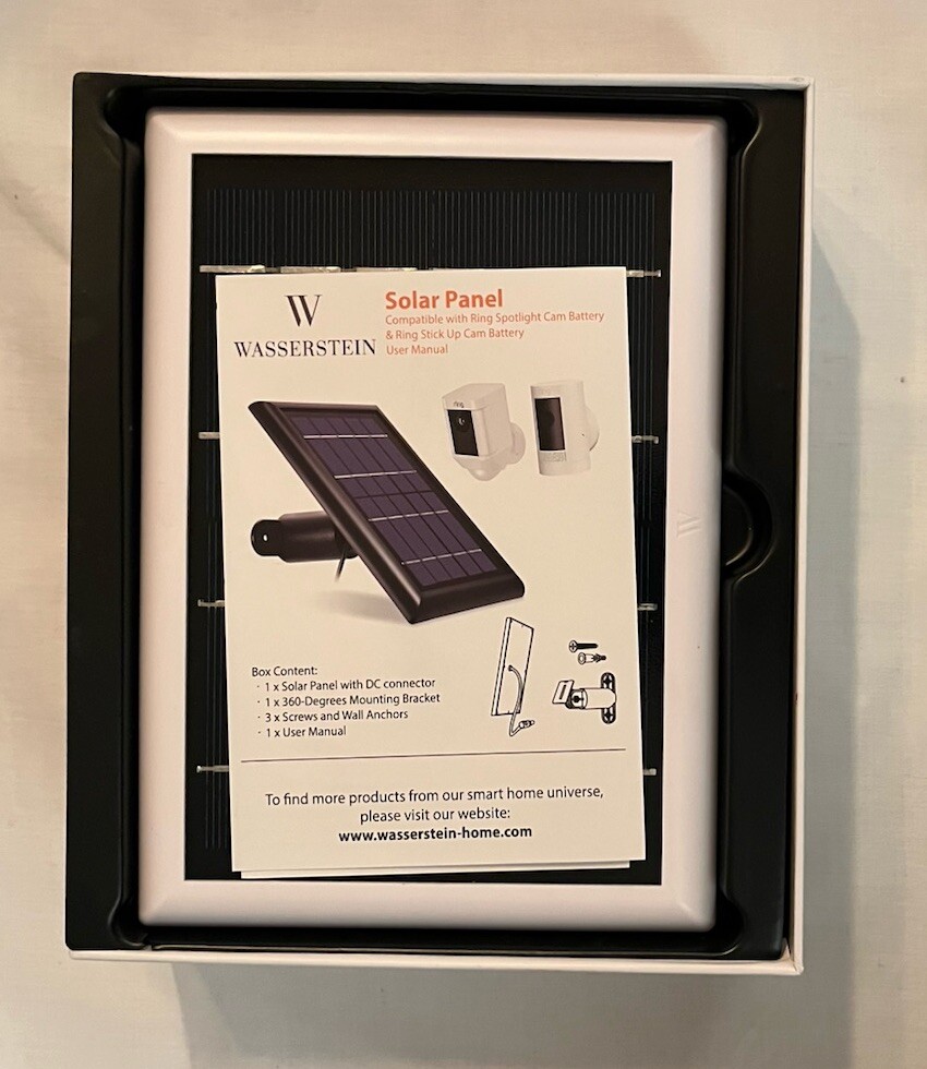 Wasserstein Solar Panel Compatible w/ Ring Spotlight/ Stick Up Cam Battery White